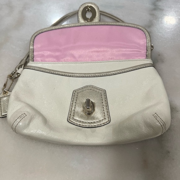 Coach Wristlet - Gold with a Pink Lining - Picture 2 of 8